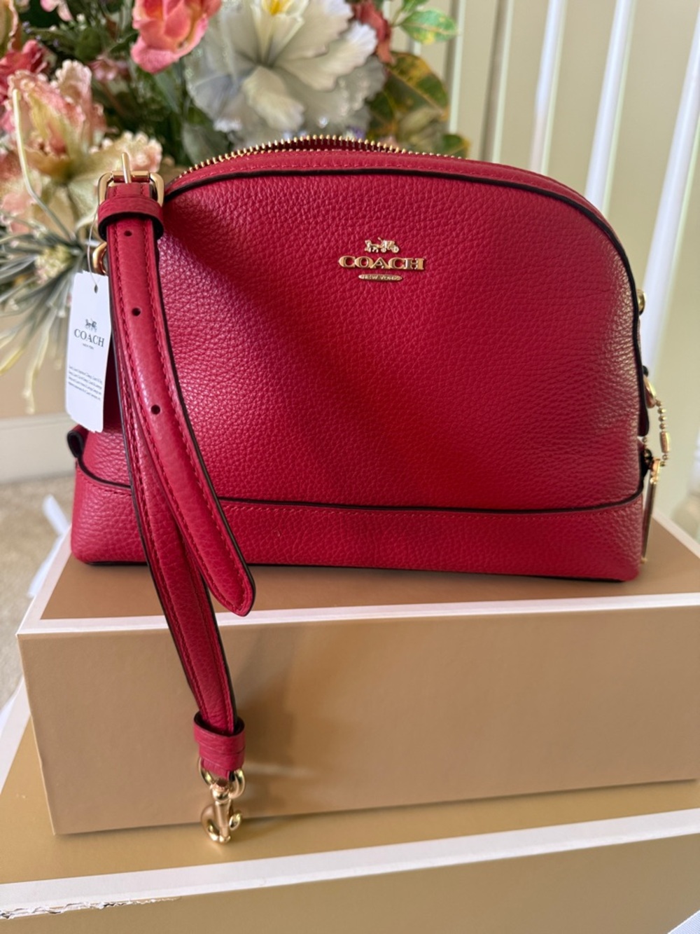 Coach Dome Crossbody True Red Color 9.5x7